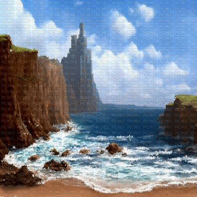 animated sea rocks background - GIF animate gratis