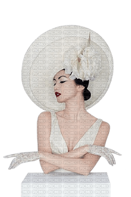 woman femme frau beauty tube human person people face visage gesicht vintage white blanc hat cap lady - PNG gratuit