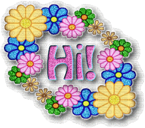 hi flowers glitter greeting sparkle hello - Безплатен анимиран GIF