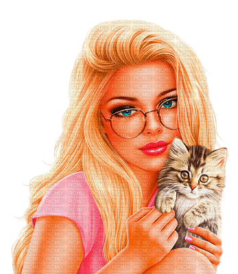 Y.A.M._Summer woman girl cat - δωρεάν png