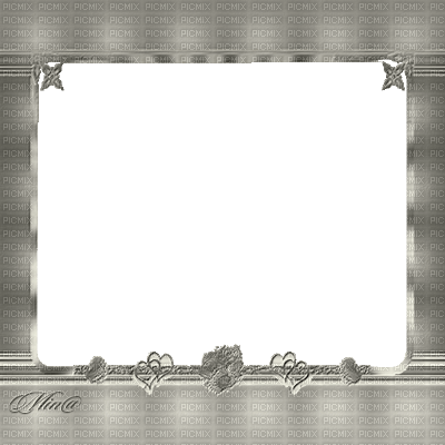 Frame-with heart-Gray - png gratis
