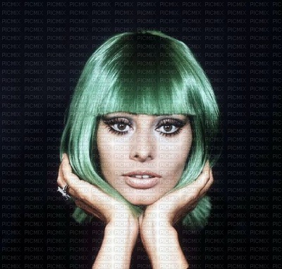 woman green hair bp - zdarma png