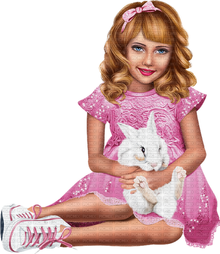 Girl with a rabbit. Easter. Spring. Leila - ingyenes png