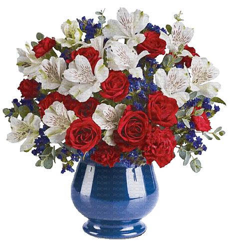 Blumen, Vase, blau - Безплатен анимиран GIF