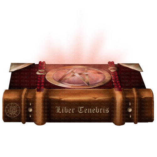 Magic Book.Witch.Pentagram.Red.Brown - zadarmo png
