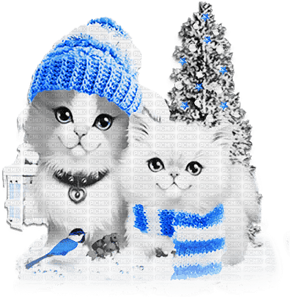 soave deco animals christmas winter tree cat - png gratuito