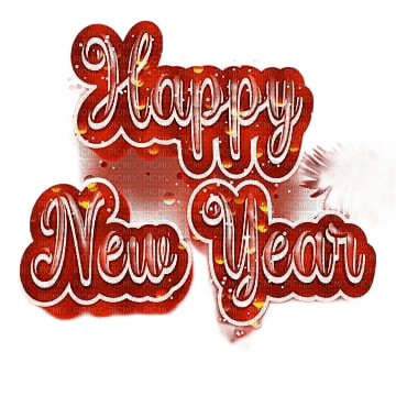 Happy New Year Text - ingyenes png