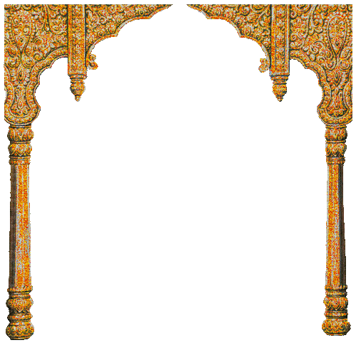 Gold Temple India Frame Glitter - Gratis geanimeerde GIF