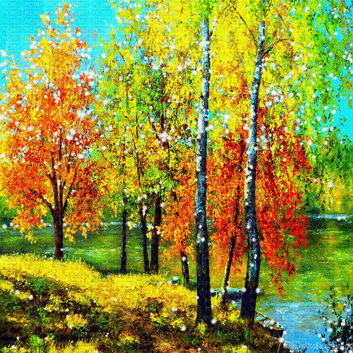 dolceluna gif glitter background forest autumn - GIF เคลื่อนไหวฟรี