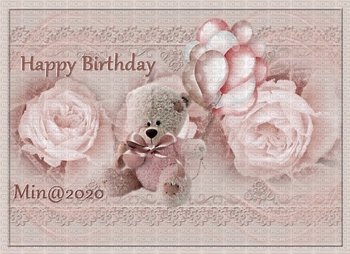 bg-background-pink-rosa-happy birthday-nalle - бесплатно png
