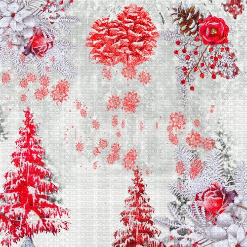 Background. winter.tree.snow.red.white.idca - Nemokamas animacinis gif