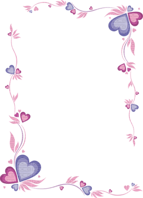 Coeur cadre rose violet Debutante - ücretsiz png