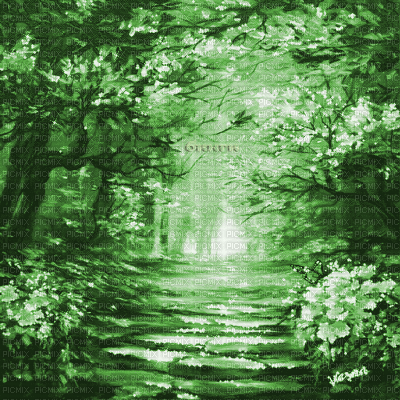 Y.A.M._Fantasy tales landscape forest green - Бесплатный анимированный гифка