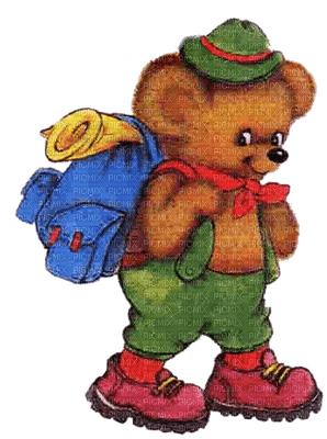 munot - wanderer teddybär - walker teddybear - excursionniste nounours - nemokama png