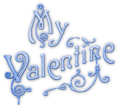 soave deco text valentine vintage blue - png ฟรี