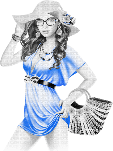 soave woman summer fashion beach hat blue - бесплатно png