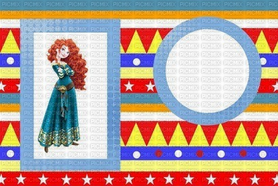 image encre couleur  anniversaire effet à pois princesse Merida Disney cirque carnaval  edited by me - 免费PNG