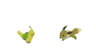 pokemon pikachu eevee evoli play tube anime mignon - Gratis animerad GIF