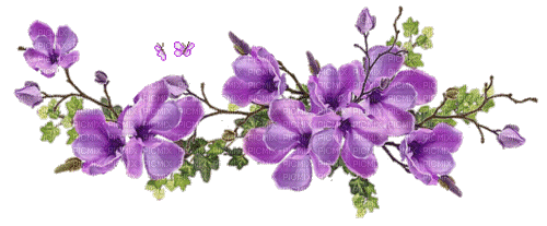 Purple Flowers - Бесплатный анимированный гифка