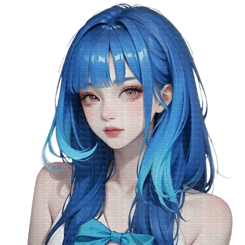 manga blue girl - бесплатно png