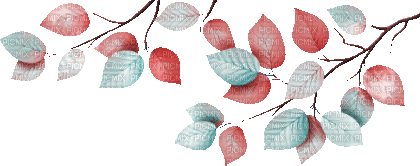 soave deco autumn animated leaves branch pink - GIF animate gratis