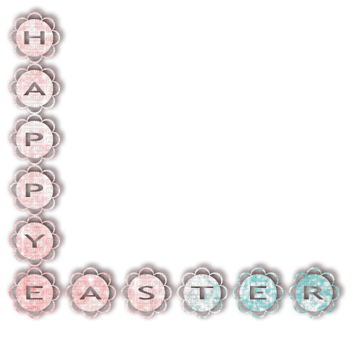 kikkapink happy easter floral text flowers - δωρεάν png