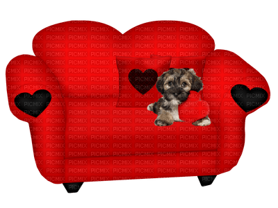 sofa furniture dog chien animal couch  deco heart coeur tube love valentine valentin - png grátis