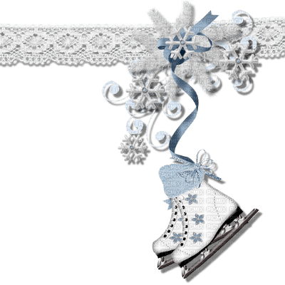 minou-white-skate-decoration-vita skridskor - gratis png