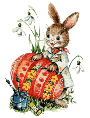 kikkapink easter spring egg red bunny - PNG gratuit
