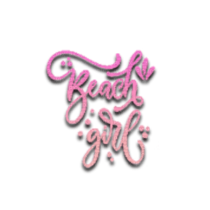 beach girl text quote pink deco scrap dolceluna - Free PNG