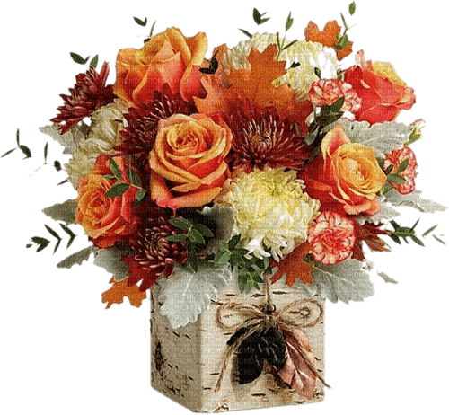Autumn Fall Flowers Bouquet - фрее пнг
