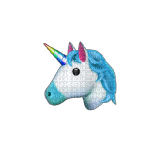 Blue unicorn emoji - gratis png