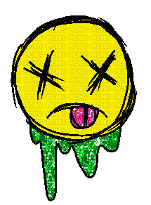 my art glitter frowny face toxic waste trip - Gratis animeret GIF