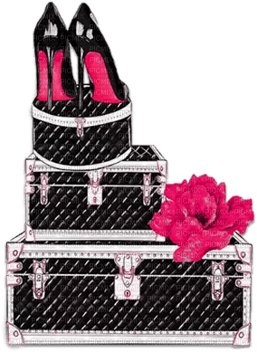 soave deco fashion flowers shoe box suitcase - Free PNG