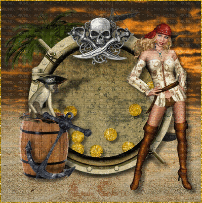 pirate woman - Animovaný GIF zadarmo