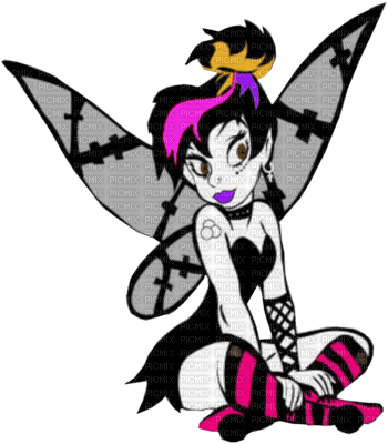 goth tinkerbell - zdarma png