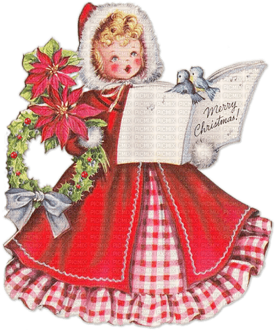 soave children girl vintage flowers christmas - безплатен png