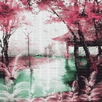 soave background animated oriental autumn water - Ilmainen animoitu GIF