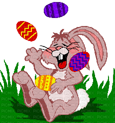 easter bunny eggs gif pâques - Free animated GIF