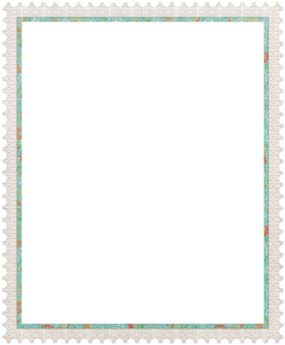 stamp paper frame white green - ücretsiz png