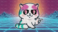 Marsey the Cat Sunglasses Retrowave - 無料のアニメーション GIF