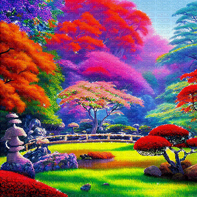kikkapink  oriental japanese garden background - 免费动画 GIF