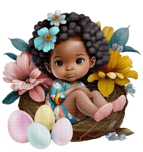 Cute Chibi Babies - Easter - Free PNG