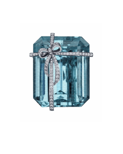 blue green gemstone with silver bow - besplatni png