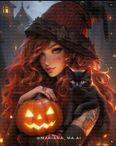 Halloween Witch Cat - бесплатно png