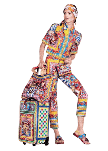 femme avec valise.Cheyenne63 - darmowe png