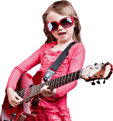 Kaz_Creations Baby Enfant Child Girl  Guitar - Free PNG