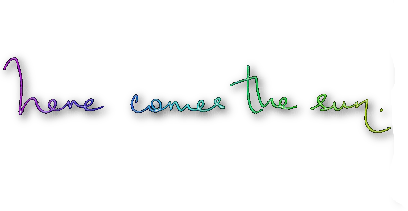 here comes the sun text rainbow - gratis png