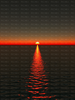 image encre animé effet le coucher du soleil mer - Besplatni animirani GIF