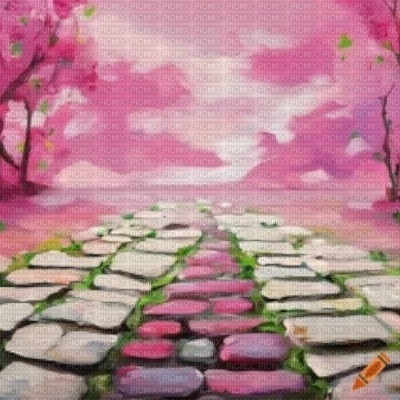 Pink & White Cobble Path by Pink Landscape - ilmainen png